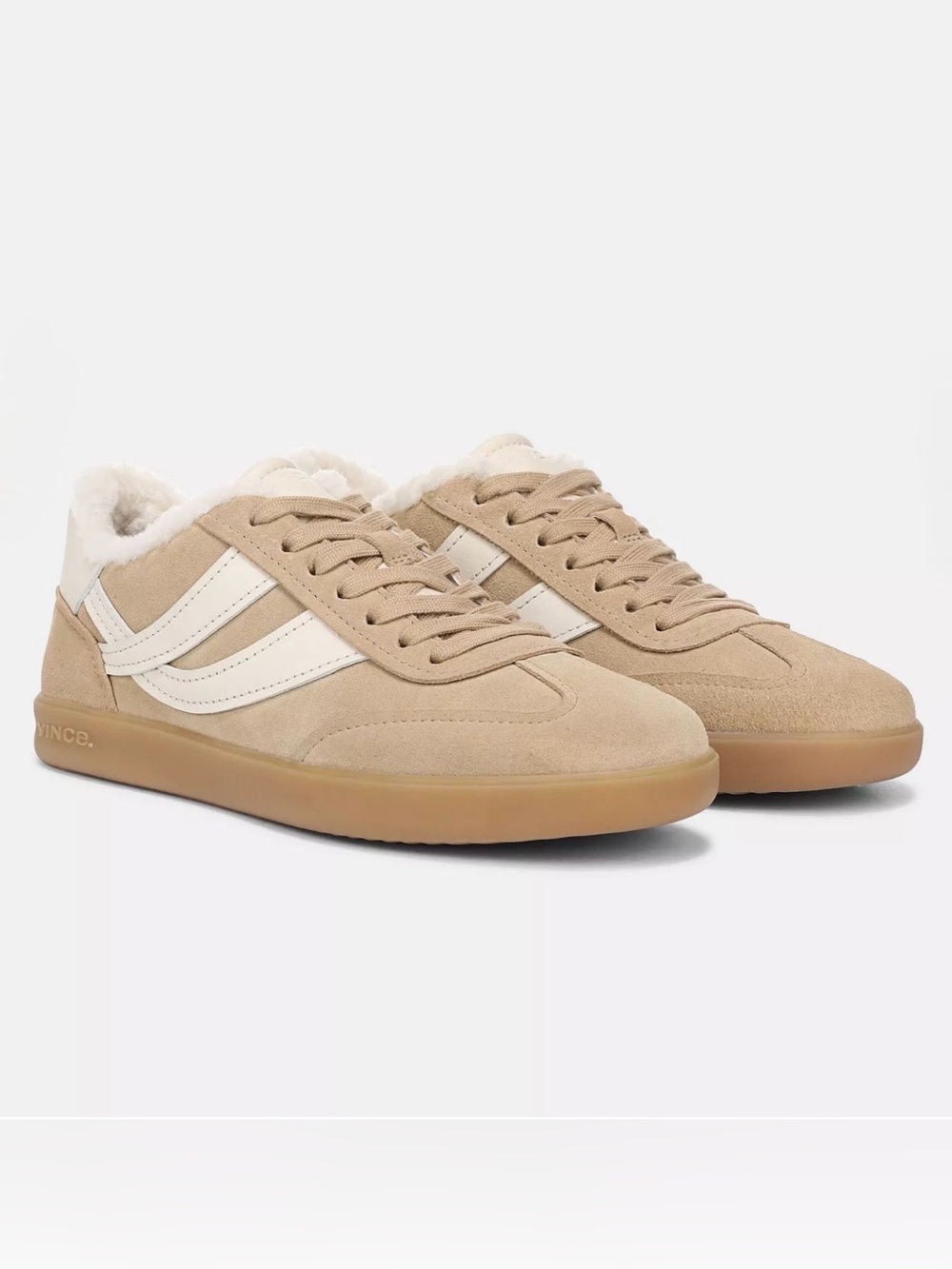 Vince Oasis Suede & Shearling Sneaker in Sand Trail